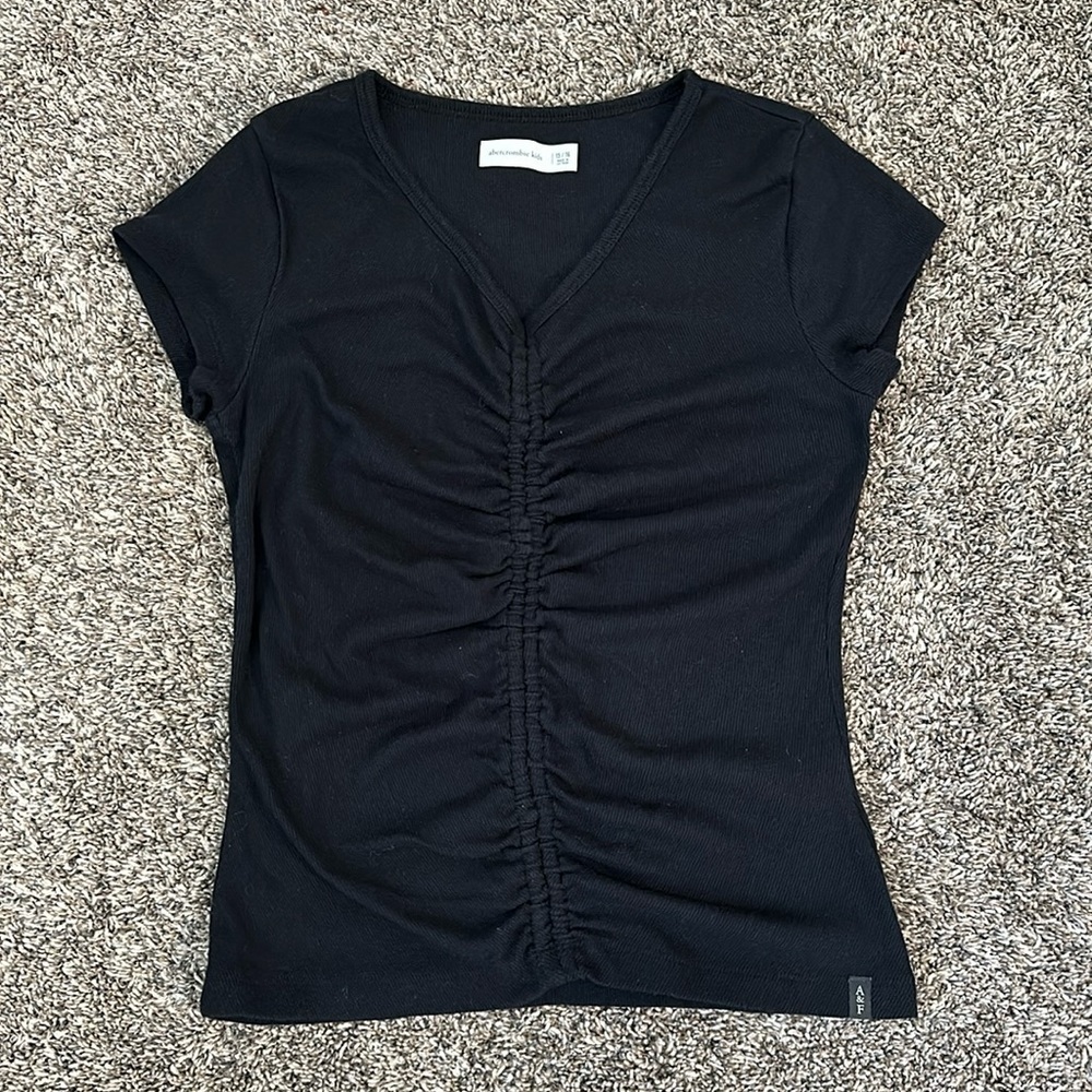abercrombie kids front cinched tshirt black size 15/16 - Picture 7 of 8
